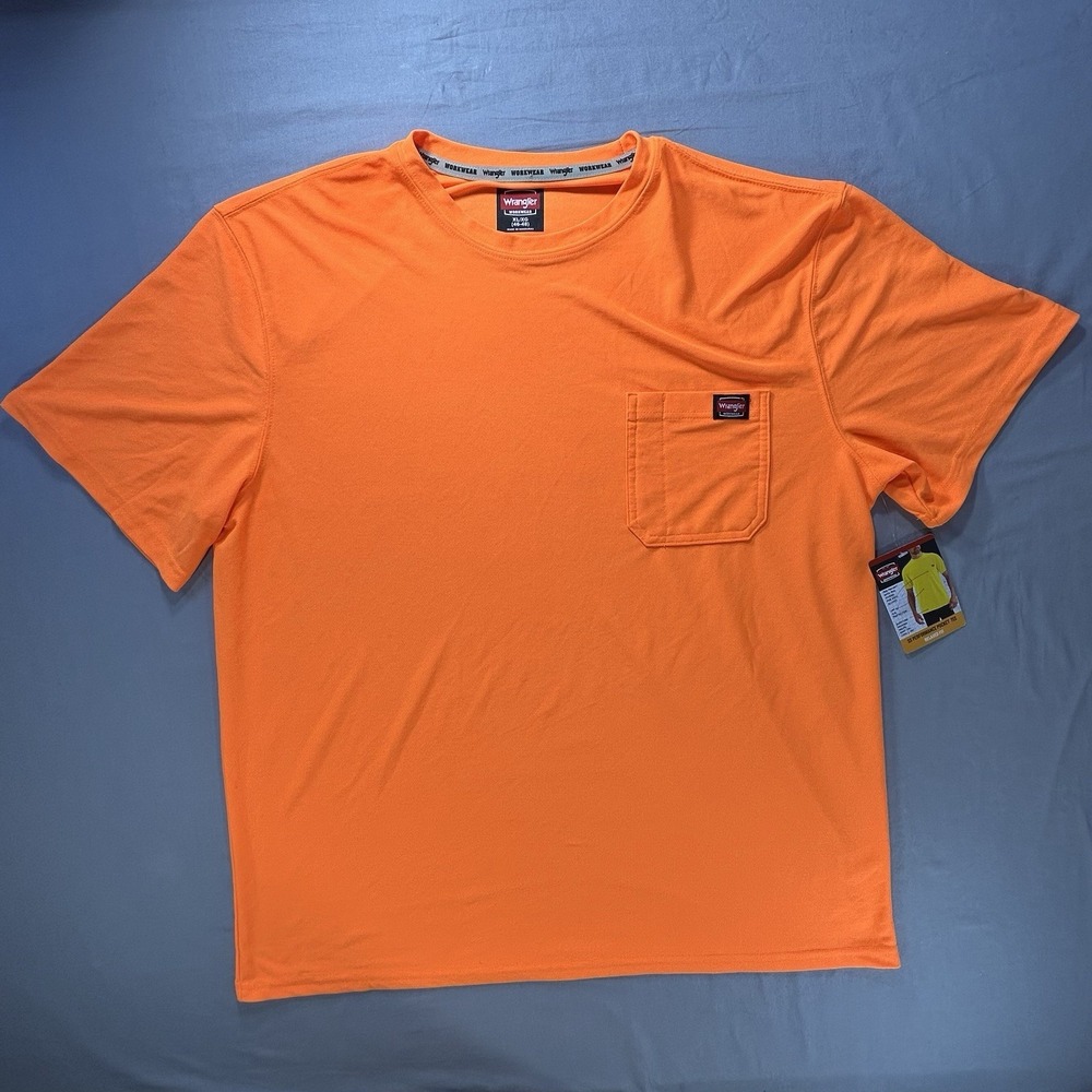 New Wrangler Workwear Orange Shirt Men's Size XL Performance Outdoors Neon
